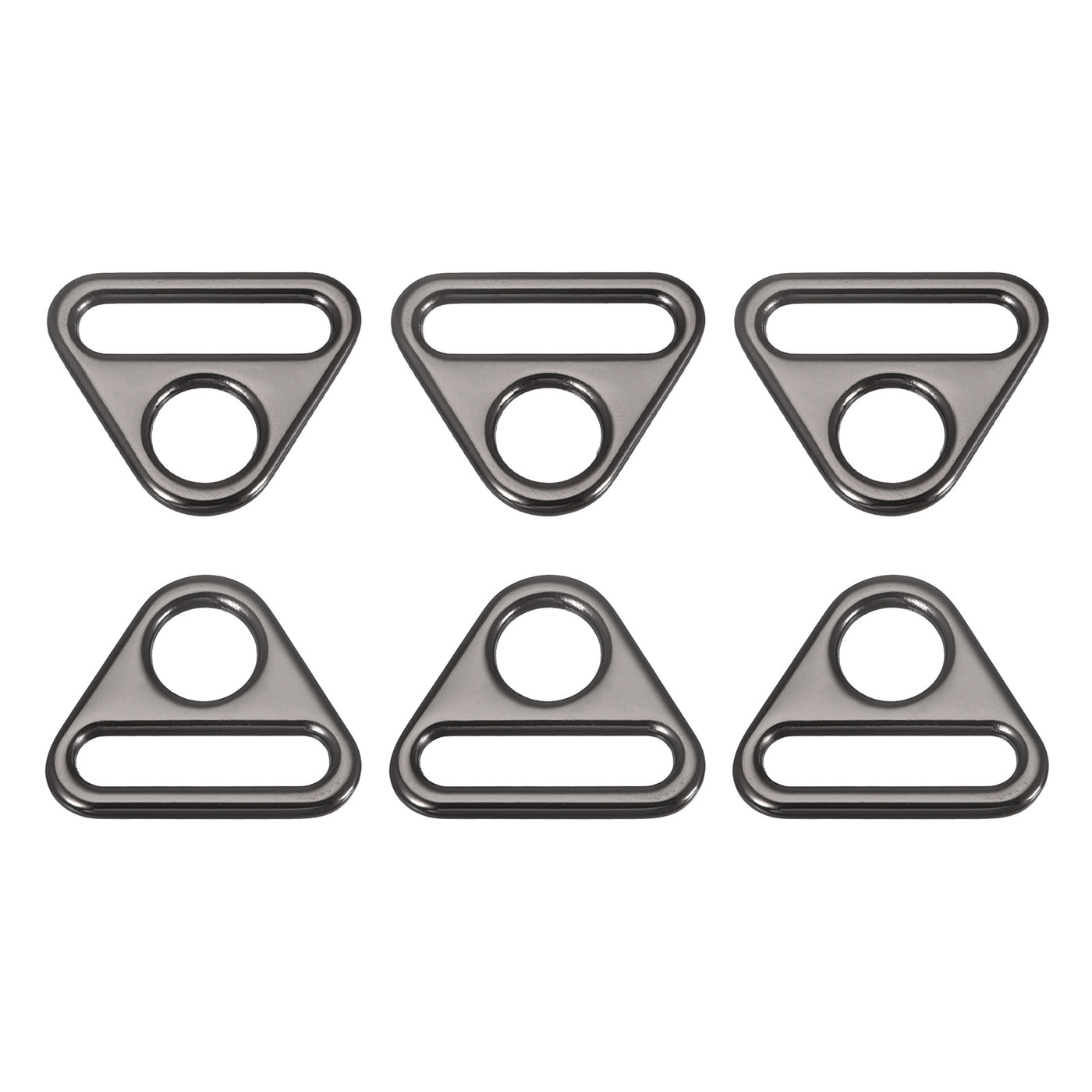 uxcell Uxcell 0.98" Adjuster Triangle with Bar Swivel Clip D Dee Ring Buckle, 6Pcs Dark Grey