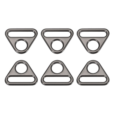 Harfington Uxcell 0.98" Adjuster Triangle with Bar Swivel Clip D Dee Ring Buckle, 6Pcs Dark Grey