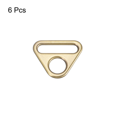 Harfington Uxcell 0.98" Adjuster Triangle with Bar Swivel Clip D Dee Ring Buckle, 6Pcs Bronze