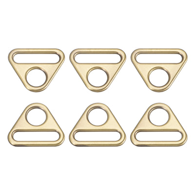 Harfington Uxcell 0.98" Adjuster Triangle with Bar Swivel Clip D Dee Ring Buckle, 6Pcs Bronze