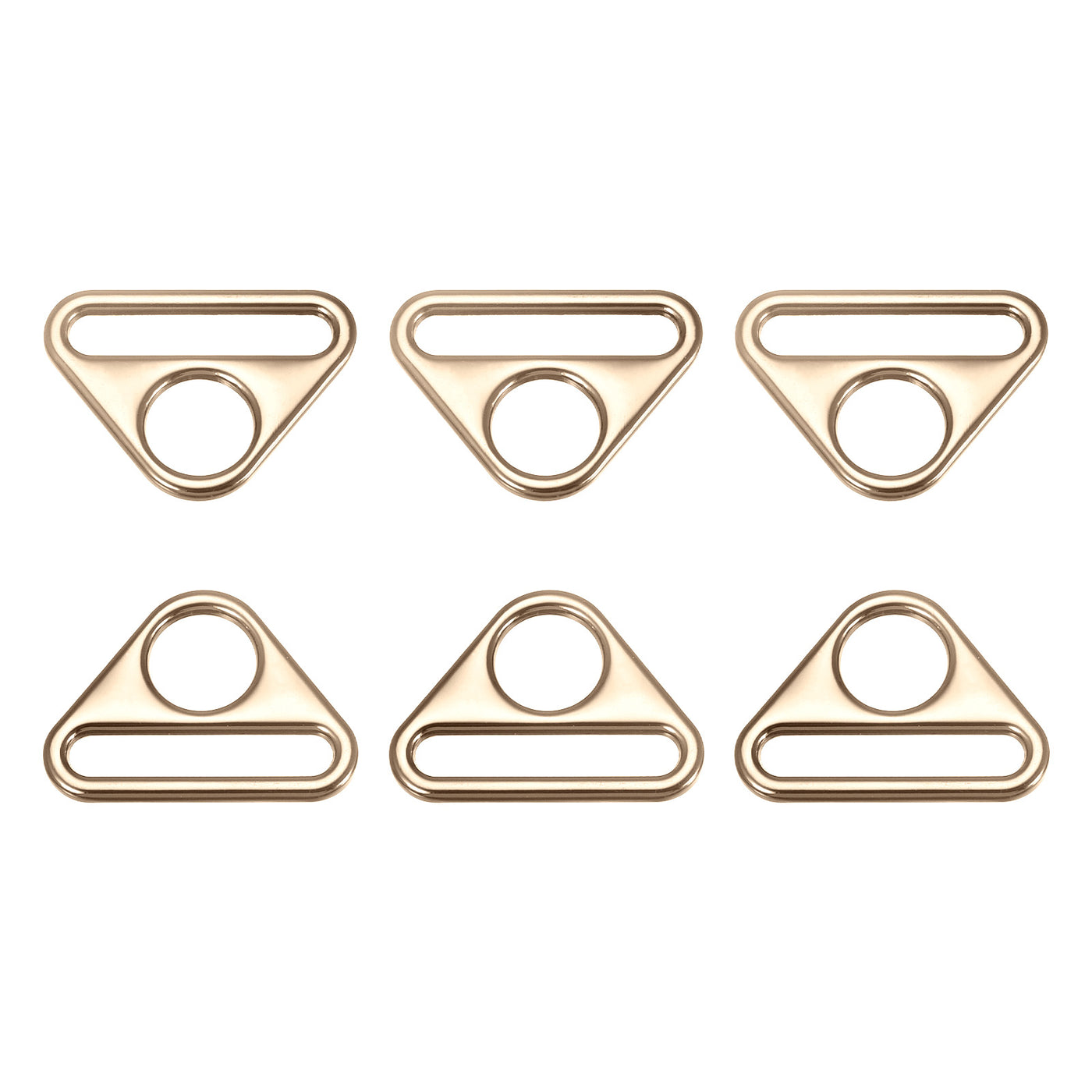 uxcell Uxcell 1.26" Adjuster Triangle with Bar Swivel Clip D Dee Ring Buckle, 6Pcs Gold