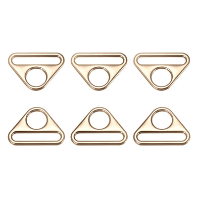 Harfington Uxcell 1.26" Adjuster Triangle with Bar Swivel Clip D Dee Ring Buckle, 6Pcs Gold