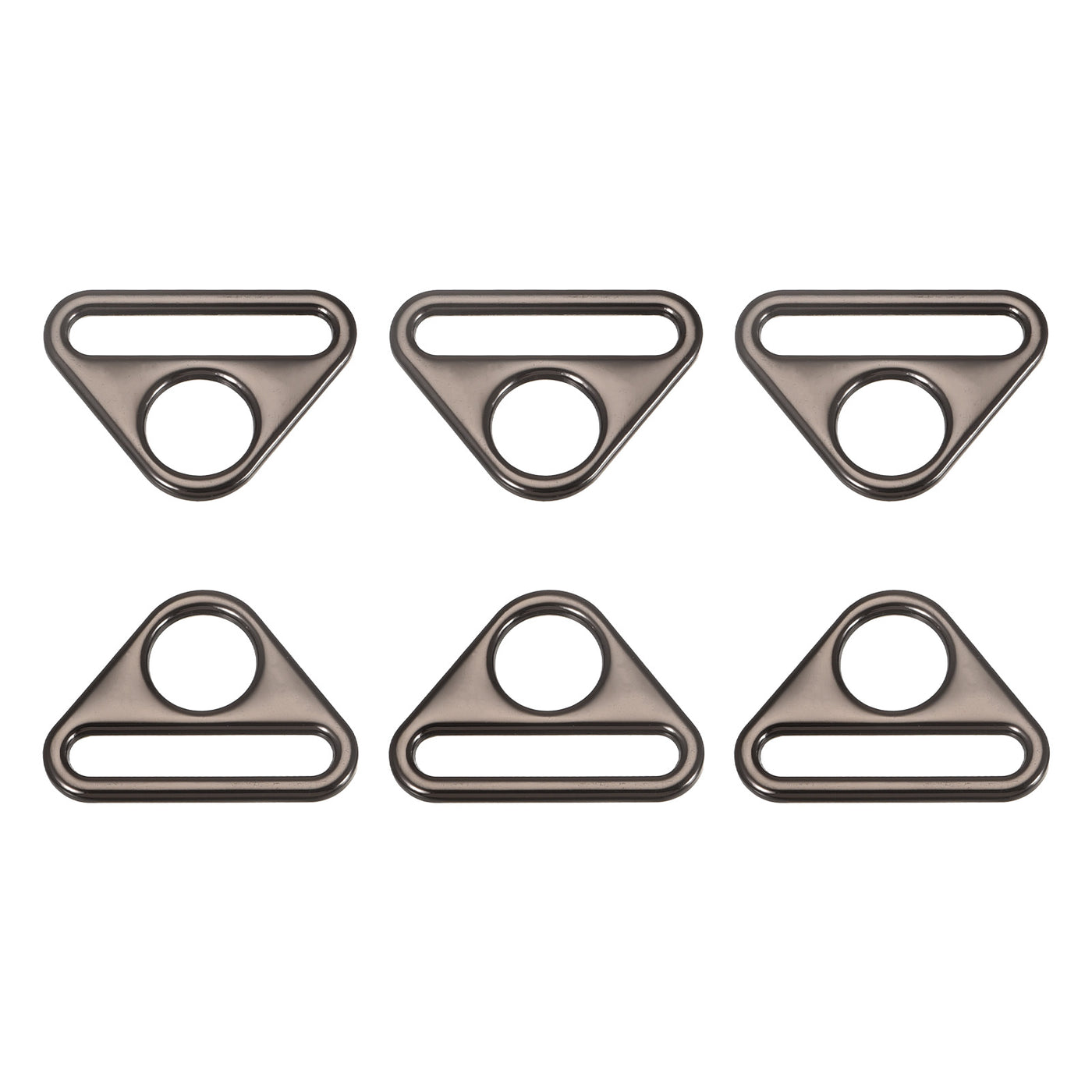 uxcell Uxcell 1.26" Adjuster Triangle with Bar Swivel Clip D Dee Ring Buckle, 6Pcs Dark Grey