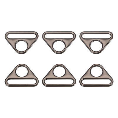 Harfington Uxcell 1.26" Adjuster Triangle with Bar Swivel Clip D Dee Ring Buckle, 6Pcs Dark Grey