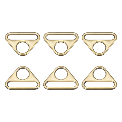 Harfington Uxcell 1.26" Adjuster Triangle with Bar Swivel Clip D Dee Ring Buckle, 6Pcs Bronze