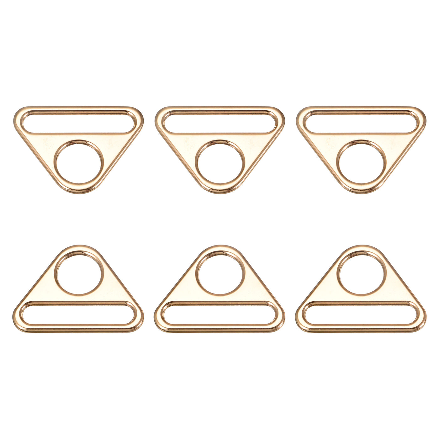 uxcell Uxcell 1.5" Adjuster Triangle with Bar Swivel Clip D Dee Ring Buckle, 6Pcs Gold