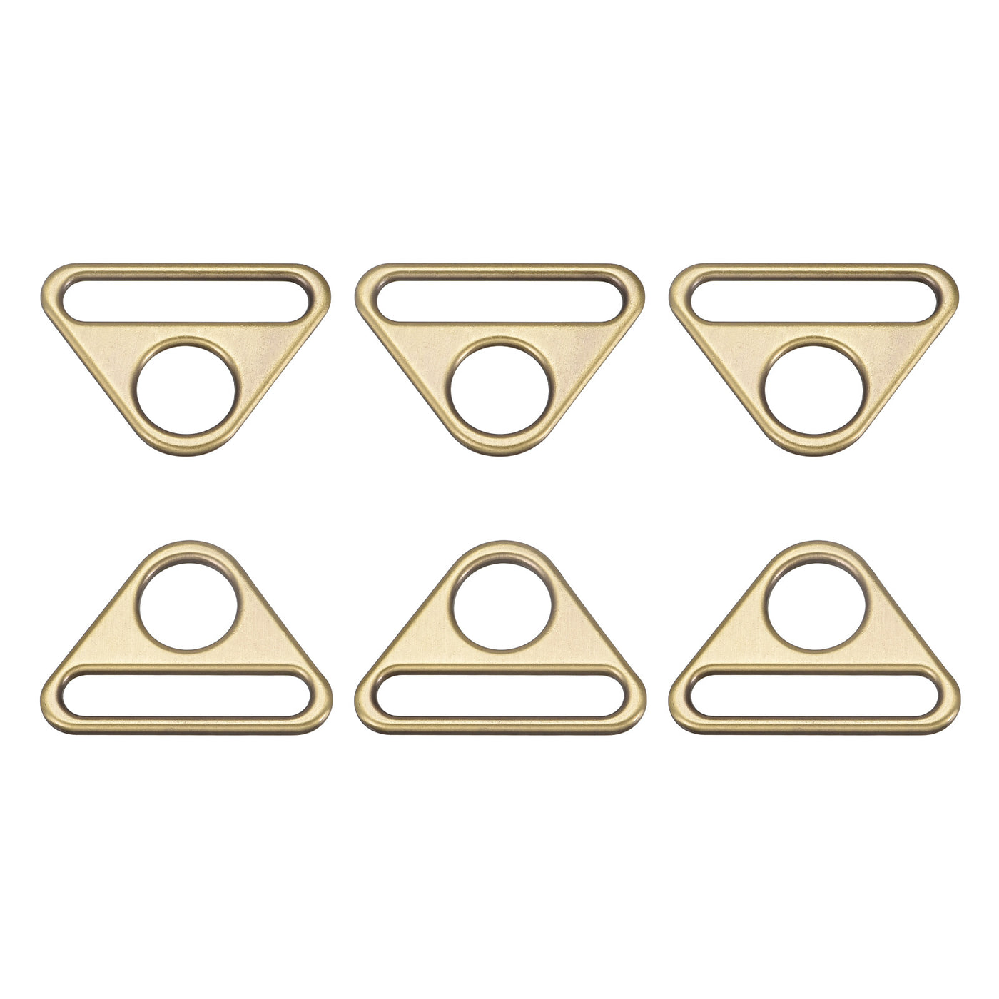 uxcell Uxcell 1.5" Adjuster Triangle with Bar Swivel Clip D Dee Ring Buckle, 6Pcs Bronze