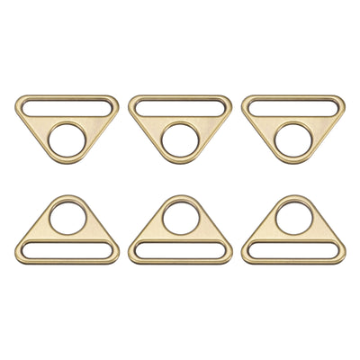 Harfington Uxcell 1.5" Adjuster Triangle with Bar Swivel Clip D Dee Ring Buckle, 6Pcs Bronze