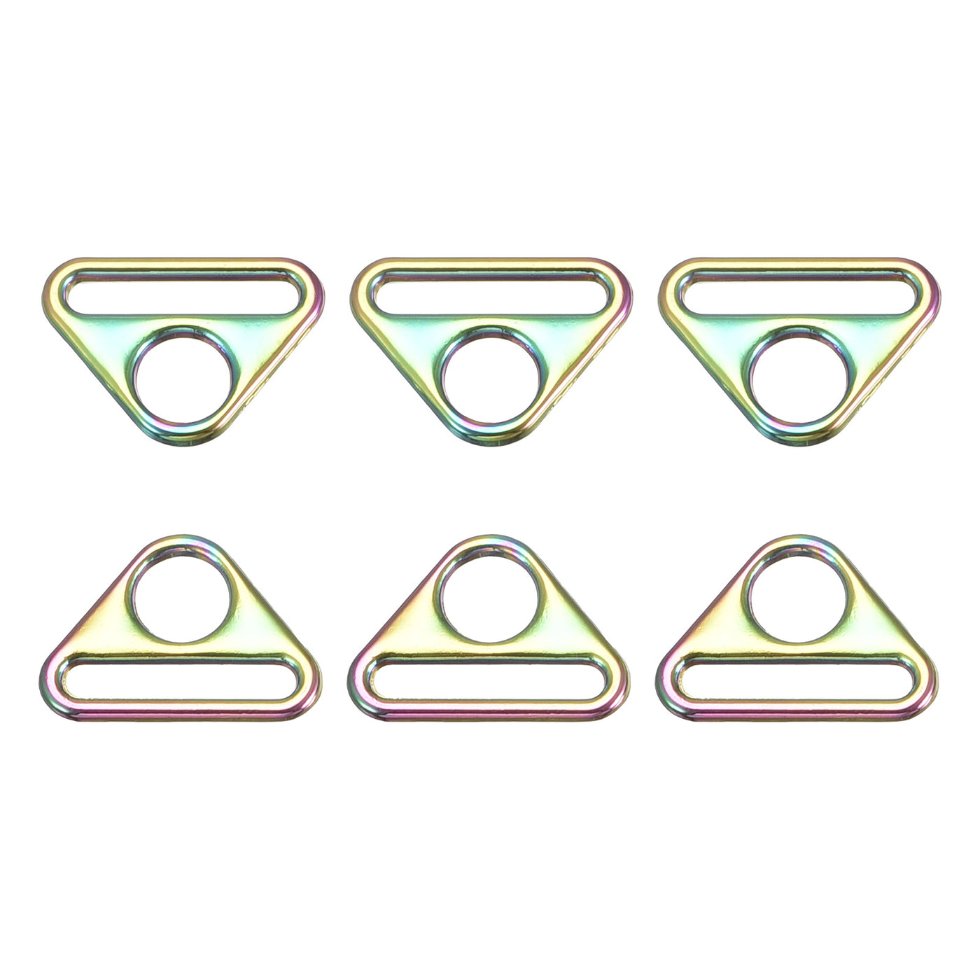 uxcell Uxcell 0.79" Adjuster Triangle with Bar Swivel Clip D Dee Ring Buckle, 6Pcs Multicolor