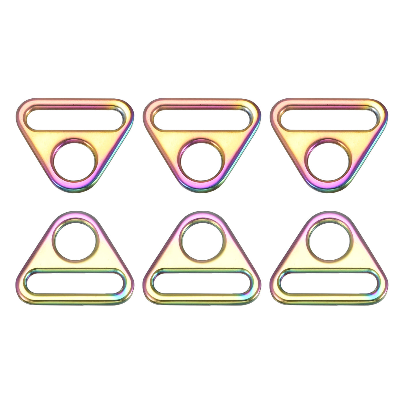 uxcell Uxcell 0.98" Adjuster Triangle with Bar Swivel Clip D Dee Ring Buckle, 6Pcs Multicolor