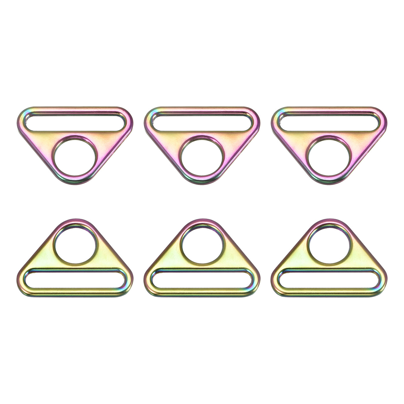 uxcell Uxcell 1.26" Adjuster Triangle with Bar Swivel Clip D Dee Ring Buckle, 6Pcs Multicolor