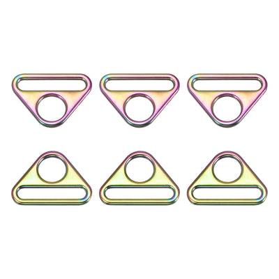 Harfington Uxcell 1.26" Adjuster Triangle with Bar Swivel Clip D Dee Ring Buckle, 6Pcs Multicolor