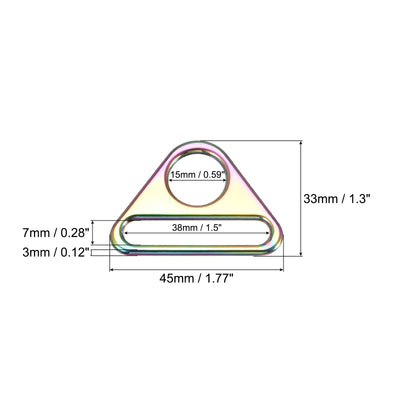 Harfington Uxcell 1.5" Adjuster Triangle with Bar Swivel Clip D Dee Ring Buckle, 6Pcs Multicolor