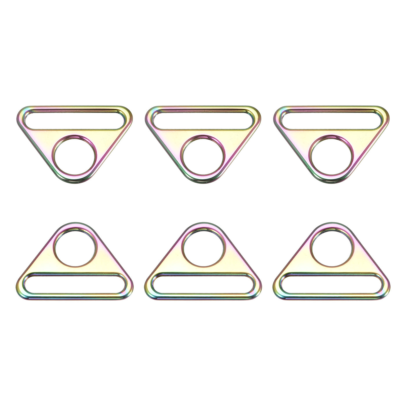 uxcell Uxcell 1.5" Adjuster Triangle with Bar Swivel Clip D Dee Ring Buckle, 6Pcs Multicolor