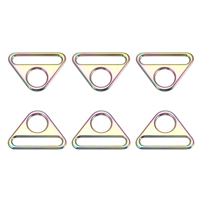 Harfington Uxcell 1.5" Adjuster Triangle with Bar Swivel Clip D Dee Ring Buckle, 6Pcs Multicolor