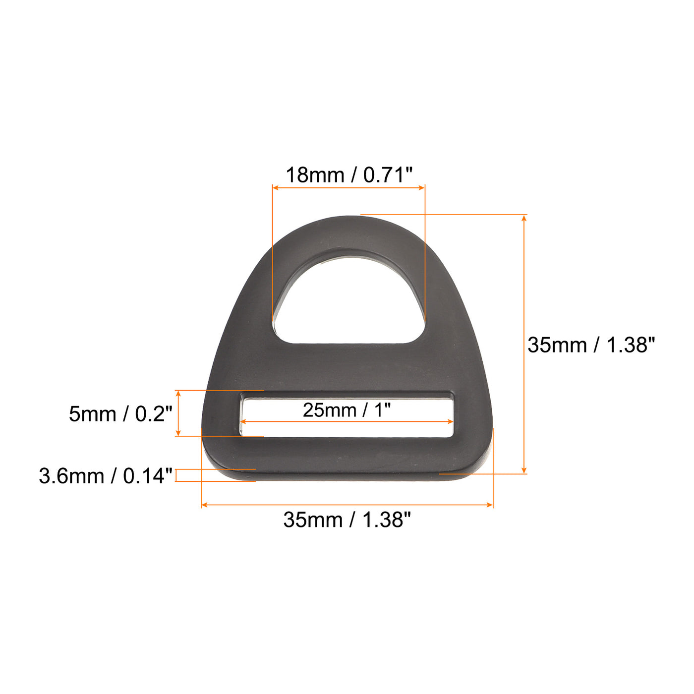 uxcell Uxcell 1" Adjuster Triangle with Bar Swivel Clip D Dee Ring Buckle, 10Pcs Black