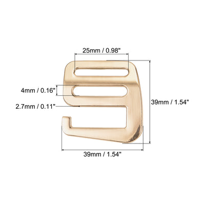 Harfington Uxcell 0.98" Webbing Release G Hook Buckle Adjusters for Backpack Strap, 8Pcs Gold