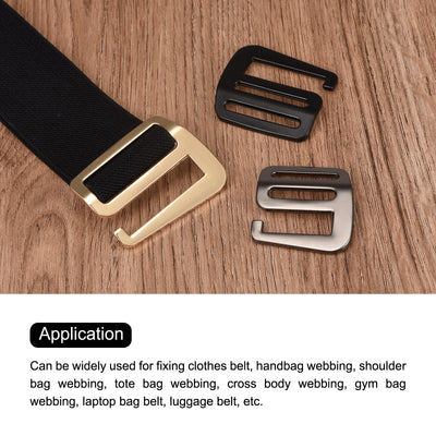 Harfington Uxcell 0.98" Webbing Release G Hook Buckle Adjusters for Backpack Strap, 8Pcs Gold