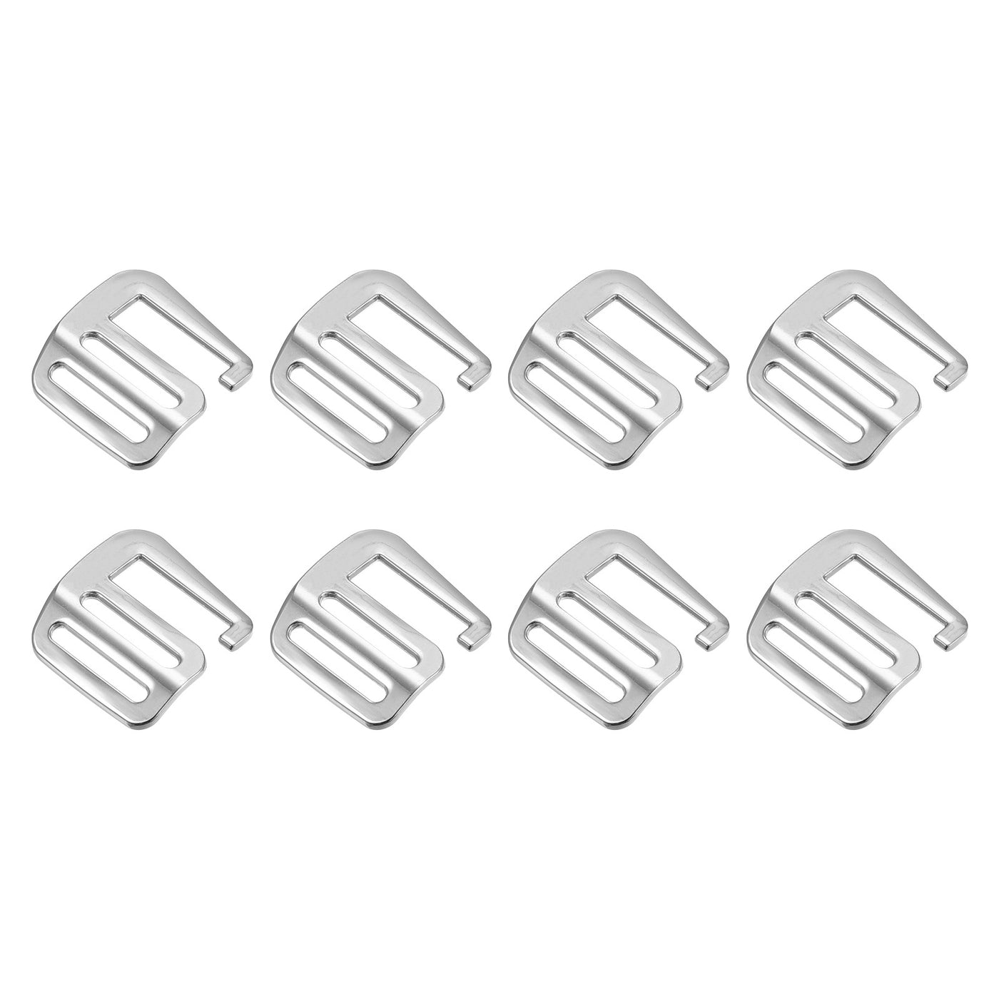 uxcell Uxcell 0.98" Webbing Release G Hook Buckle Adjusters for Backpack Strap, 8Pcs Silver