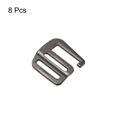 Harfington Uxcell 0.98" Webbing Release G Hook Buckle Adjusters for Backpack Strap, 8Pcs Dark Grey