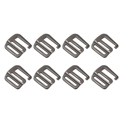 Harfington Uxcell 0.98" Webbing Release G Hook Buckle Adjusters for Backpack Strap, 8Pcs Dark Grey