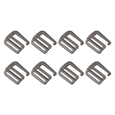 Harfington Uxcell 1.26" Webbing Release G Hook Buckle Adjusters for Backpack Strap, 8Pcs Dark Grey