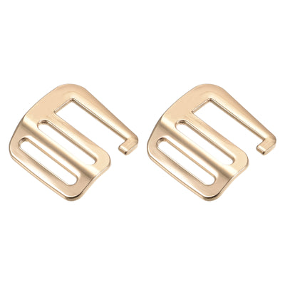 Harfington Uxcell 0.98" Webbing Release G Hook Buckle Adjusters for Backpack Strap, 2Pcs Gold