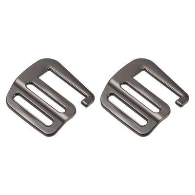 Harfington Uxcell 0.98" Webbing Release G Hook Buckle Adjusters for Backpack Strap, 2Pcs Dark Grey