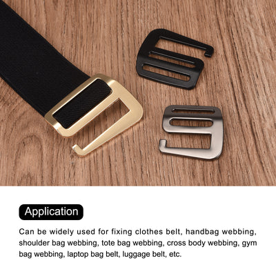 Harfington Uxcell 1.26" Webbing Release G Hook Buckle Adjusters for Backpack Strap, 4Pcs Gold