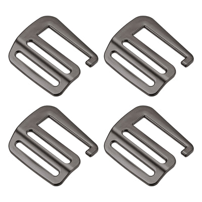 Harfington Uxcell 1.26" Webbing Release G Hook Buckle Adjusters for Backpack Strap, 4Pcs Dark Grey