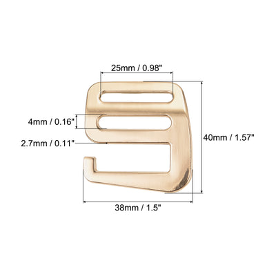 Harfington Uxcell 0.98" Webbing Release G Hook Buckle Adjusters for Backpack Strap, 4Pcs Gold