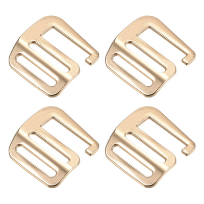 Harfington Uxcell 0.98" Webbing Release G Hook Buckle Adjusters for Backpack Strap, 4Pcs Gold