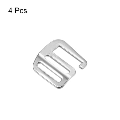 Harfington Uxcell 0.98" Webbing Release G Hook Buckle Adjusters for Backpack Strap, 4Pcs Silver