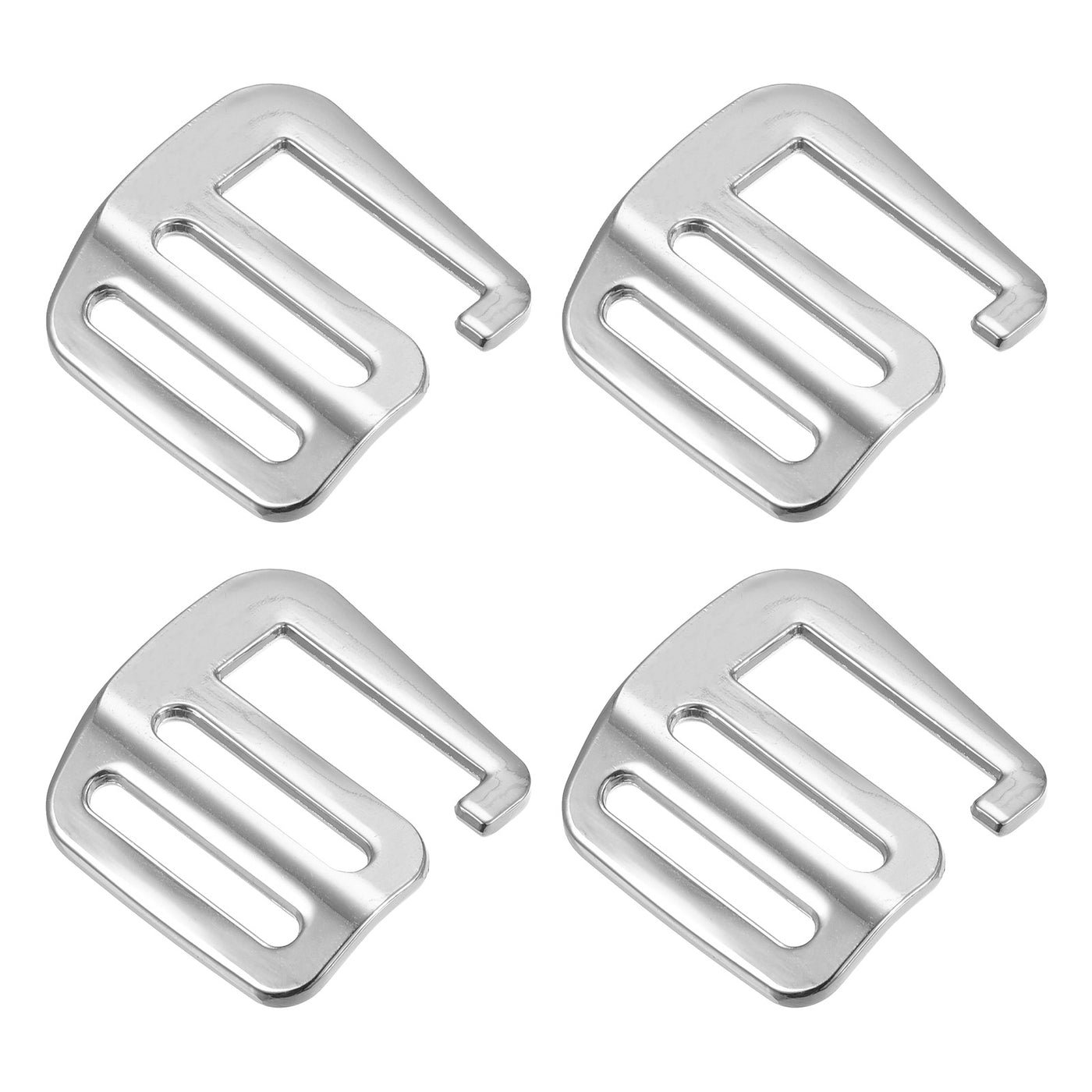 uxcell Uxcell 0.98" Webbing Release G Hook Buckle Adjusters for Backpack Strap, 4Pcs Silver