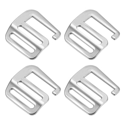 Harfington Uxcell 0.98" Webbing Release G Hook Buckle Adjusters for Backpack Strap, 4Pcs Silver