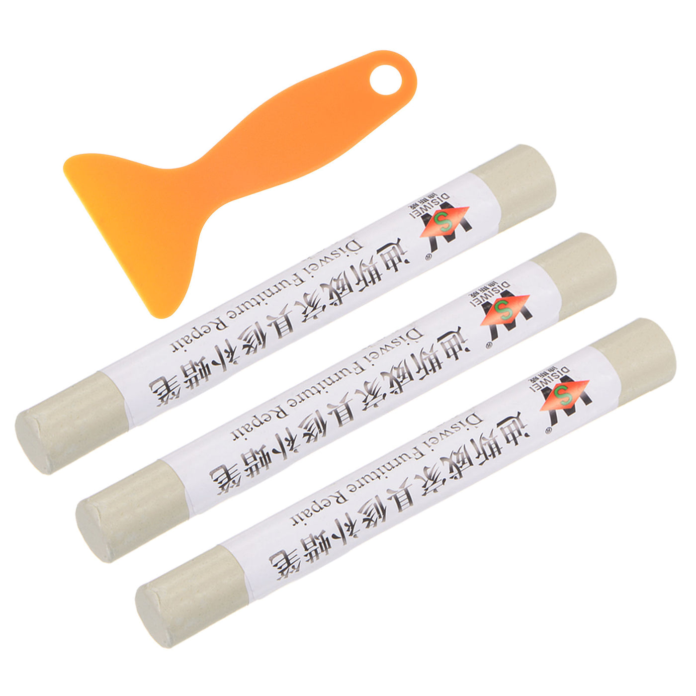 Harfington Wood Furniture Repair Kit 3pcs Markers with Spatula, Salt White