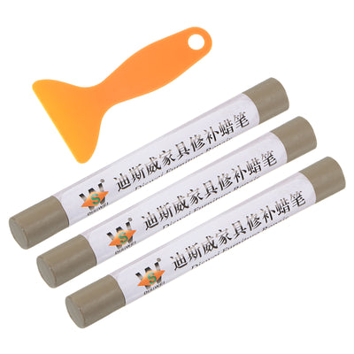 Harfington Wood Furniture Repair Kit 3pcs Markers with Spatula, Cloud Grey