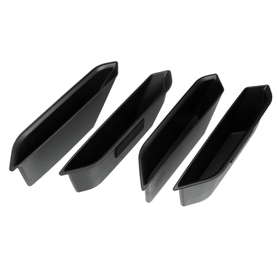 Harfington 4pcs Front Rear Door Handle Storage Box Door Side Armrest Phone Pocket Insert Box Tray ABS For Ford Bronco 2021 2022 2023 4Door Black