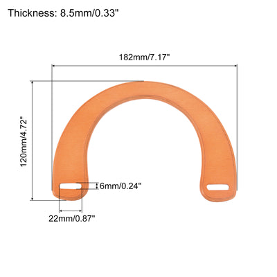 Harfington Uxcell 7.17" Wooden U-Shaped Handbag Handle Replacement for Bag Making, 2Pcs Red Brown