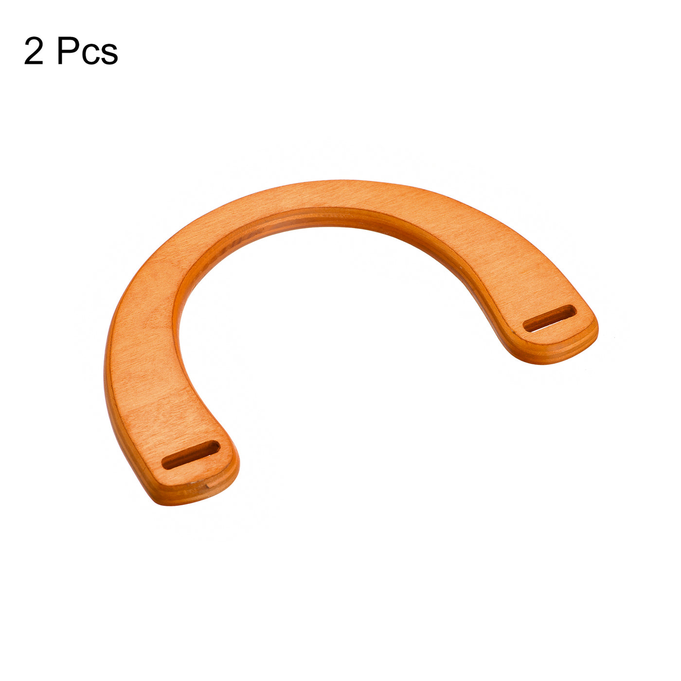 uxcell Uxcell 7.17" Wooden U-Shaped Handbag Handle Replacement for Bag Making 2Pcs Light Brown