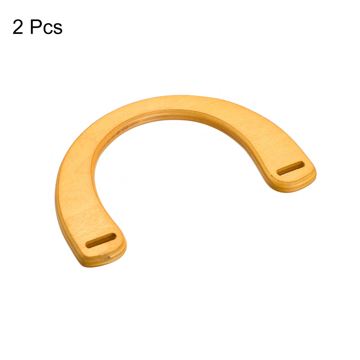 uxcell Uxcell 7.17" Wooden U-Shaped Handbag Handle Replacement for Bag Making, 2Pcs Yellow