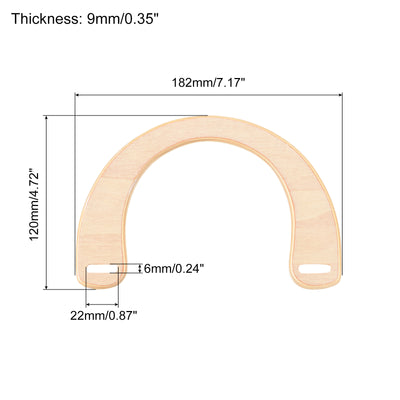 Harfington Uxcell 7.17" Wooden U-Shaped Handbag Handle Replacement for Bag Making, 2Pcs White