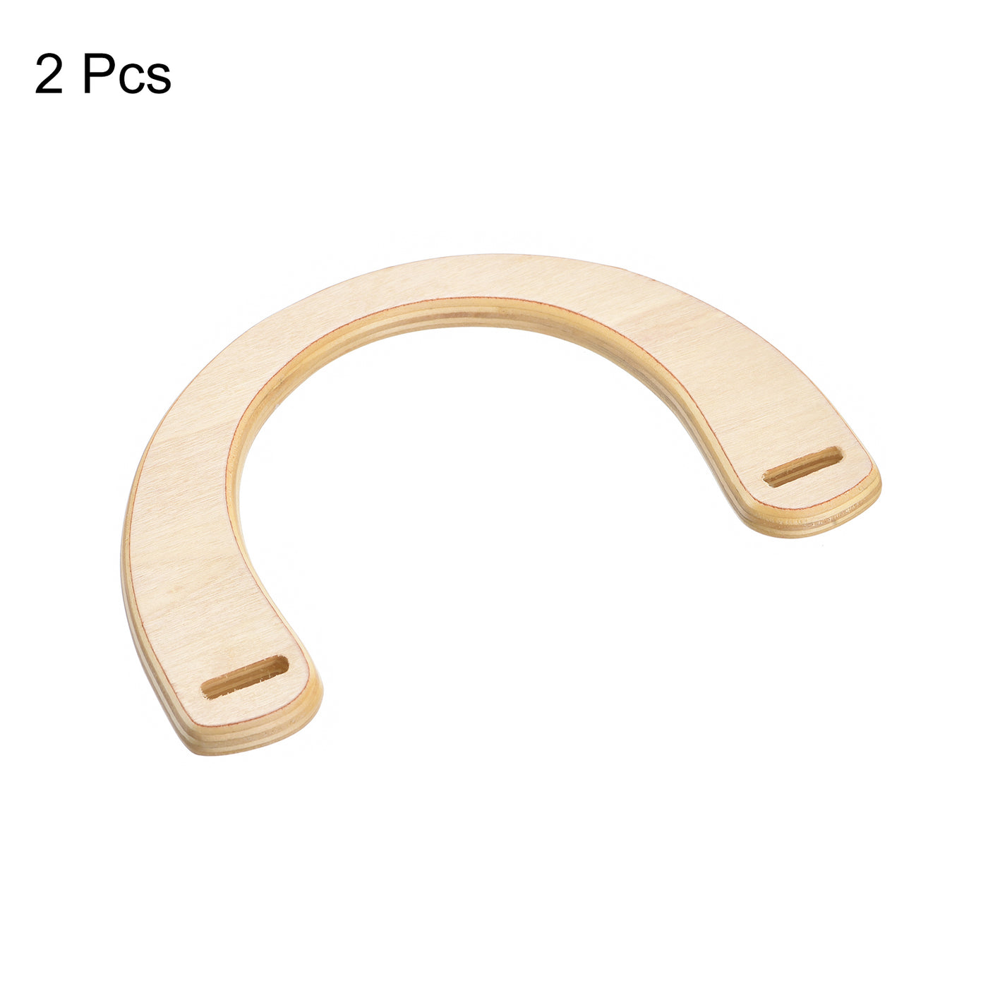 uxcell Uxcell 7.17" Wooden U-Shaped Handbag Handle Replacement for Bag Making, 2Pcs White