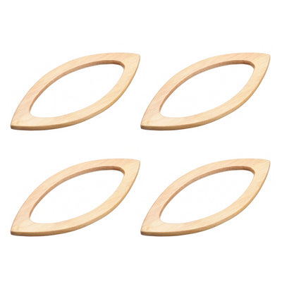 Harfington Uxcell 7.87" Wooden Oval Shape Handbag Handle Replacement for Purse Making, 4Pcs White