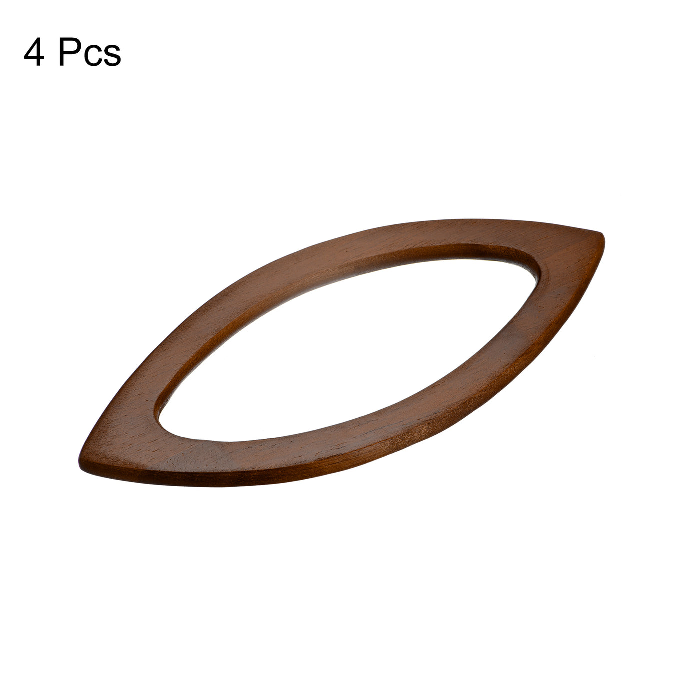 uxcell Uxcell 7.87" Wooden Oval Shape Handbag Handle Replacement for Purse Making, 4Pcs Coffee