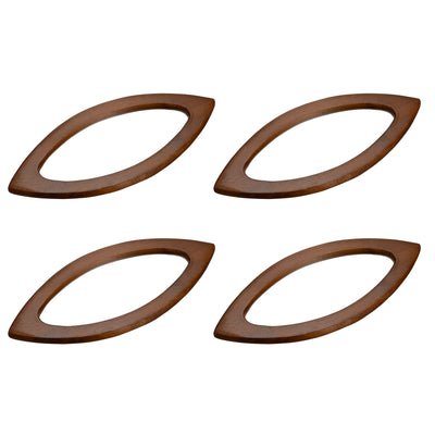 uxcell Uxcell 7.87" Wooden Oval Shape Handbag Handle Replacement for Purse Making, 4Pcs Coffee