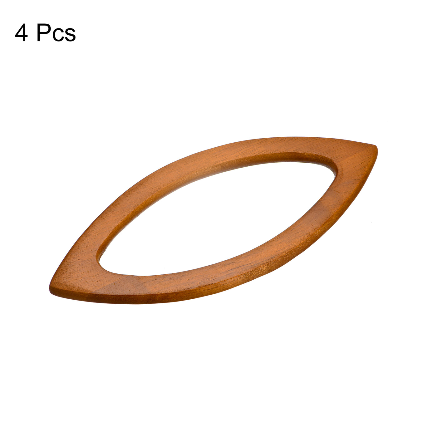 uxcell Uxcell 7.87" Wooden Oval Shape Handbag Handle Replacement for Purse Making, 4Pcs Brown