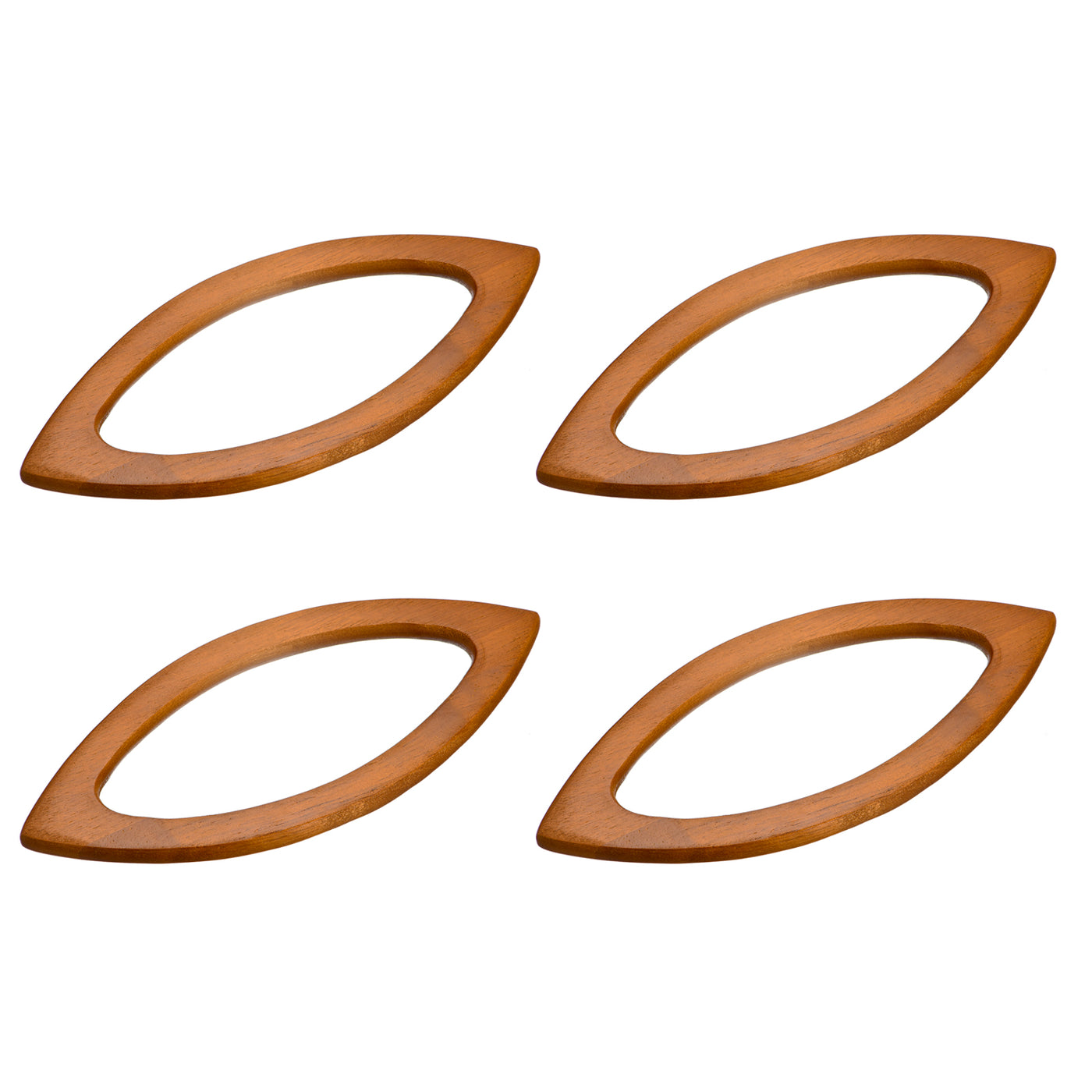 uxcell Uxcell 7.87" Wooden Oval Shape Handbag Handle Replacement for Purse Making, 4Pcs Brown