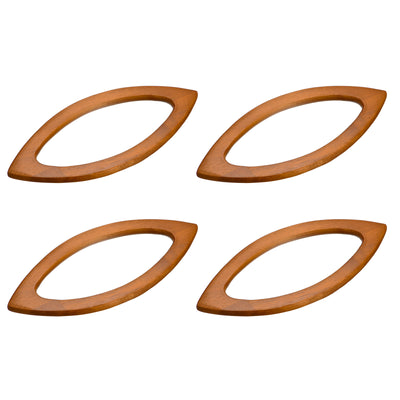 Harfington Uxcell 7.87" Wooden Oval Shape Handbag Handle Replacement for Purse Making, 4Pcs Brown