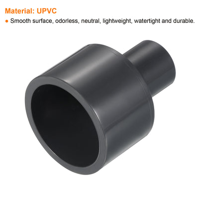 Harfington UPVC Reduzierer Rohrverschraubung 1-1/2" x 1/2" Sockel Zeitplan 80, 2 Pack gerader Kupplungs adapter Stecker, grau